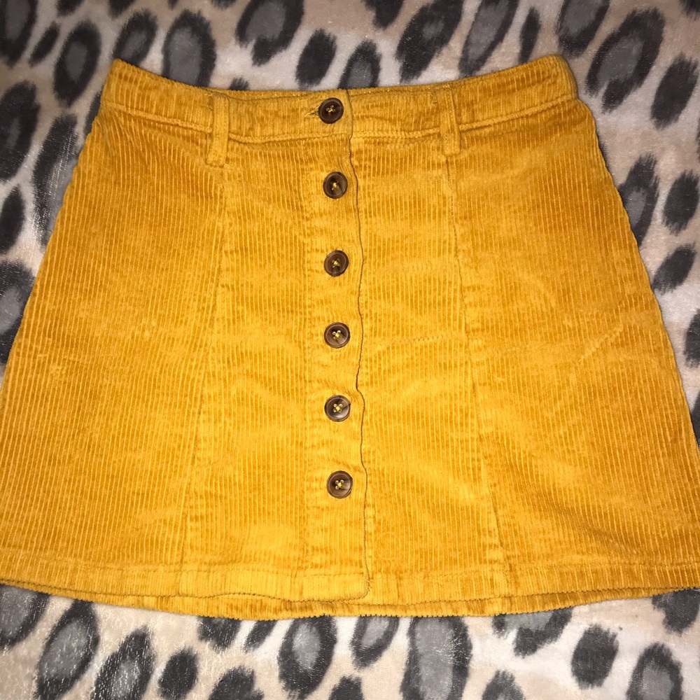 Orange suede summer skirt